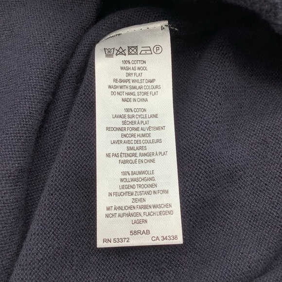 French Connection Mens Long Sleeve‎ Knit Sweater 1/4 Zip Dark Blue Sz XXL NWT - Picture 5 of 5